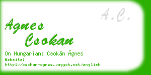 agnes csokan business card