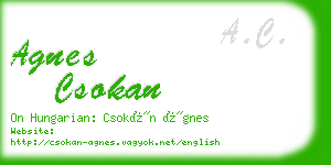 agnes csokan business card